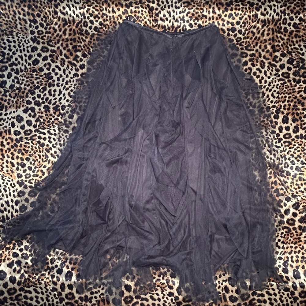 Nights by Teezee Dark Gray Tulle Maxi Skirt - Picture 5 of 7